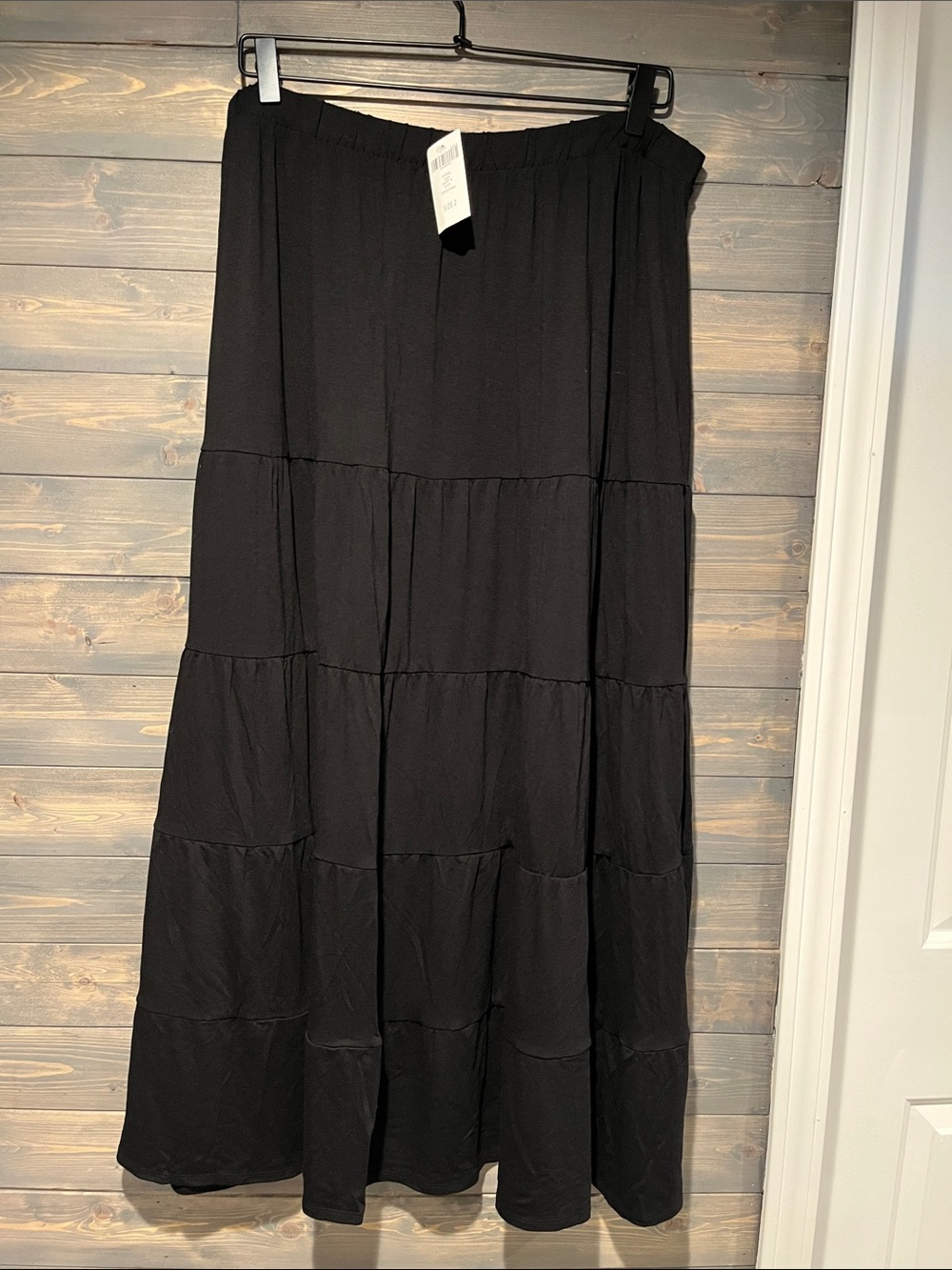 NWT Chicos Black Knit Maxi Skirt 2 /12-14